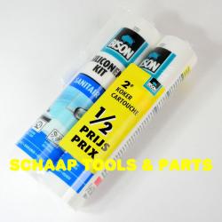 Siliconenkit sanitair wit koker 310 ml Duo actie pak 2e koker halve prijs | 1491325A2